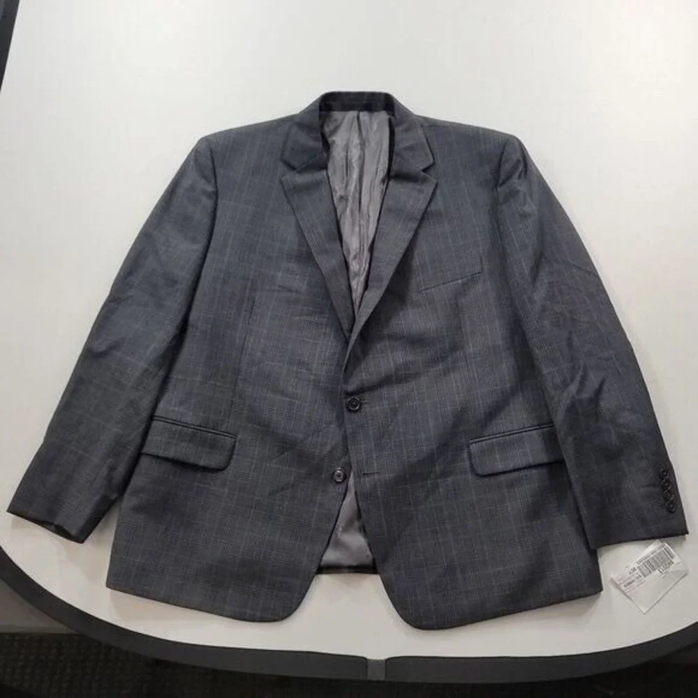 LRL Ralph Lauren Sport Coat Mens 50R Charcoal Plaid Classic‎ Blazer $295 NEW